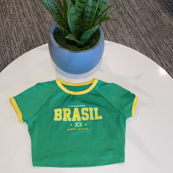 Tops - Brazil green and yellow top